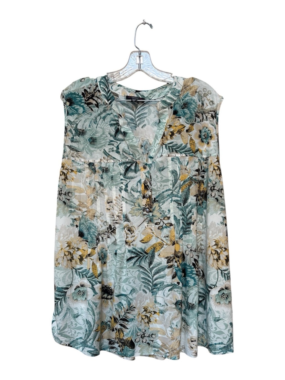 Boho Coastal Tropical Flowy Tunic Top Plus Size 3X Cocomo